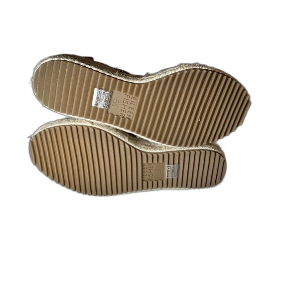 Eileen Fisher Wanda Wedge Orange Leather Espadrille Sandals‎ Womens SIZE 5.5 - Picture 5 of 5